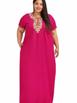 KOI SLEEPWEAR - Pink Embroidered A-Line Night Dress