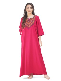 KOI SLEEPWEAR - Pink Embroidered A-Line Night Dress