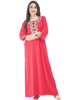 KOI SLEEPWEAR - Pink Embroidered A-Line Night Dress
