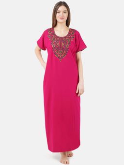 KOI SLEEPWEAR - Pink Embroidered A-Line Night Dress