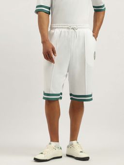 United Colors of Benetton - White Solid Oversized Fit Shorts