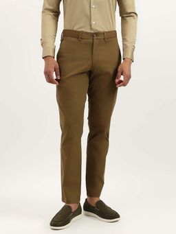 United Colors of Benetton - Brown Solid Relaxed Fit Elastic Waist Chinos
