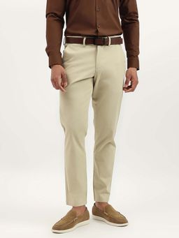 United Colors of Benetton - Beige Solid Relaxed Fit Elastic Waist Chinos