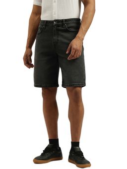 United Colors of Benetton - Grey Solid Comfort Fit Denim Shorts