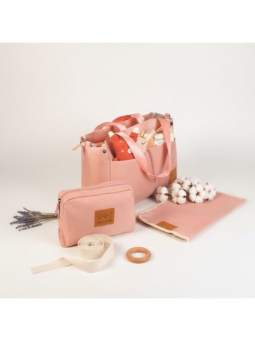 Abracadabra Everyday Essentials Changing Mat Pouch and Diaper Bag - Dusty Pink