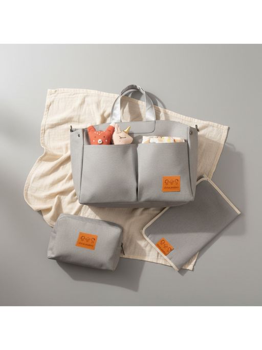 Abracadabra Everyday Essentials Changing Mat Pouch and Diaper Bag - Misty Grey