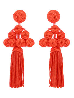 Raya Jewels - Beaded Tassel Long Earrings