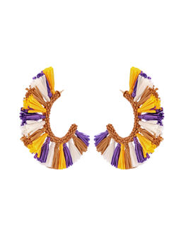 Raya Jewels - Multicolored Rafia Hoop Earrings