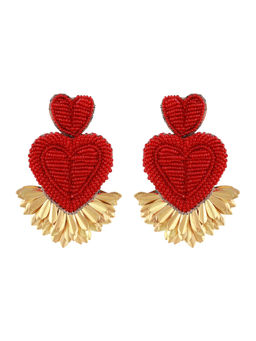 Raya Jewels - Beaded Heart Bringe Earrings