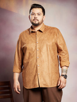 Instafab Plus - Men's Copper Brown Crevice-Tactile Shirt