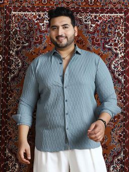 Instafab Plus - Men's Steel Blue Obelisk -Tactile Shirt