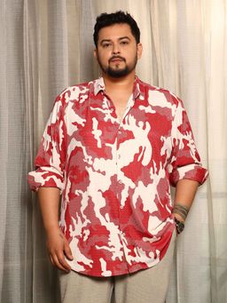 Instafab Plus - Men's Scarlet Red Camou-Tactile Shirt