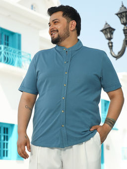 Instafab Plus - Men's Prussian Blue Basic Shirt