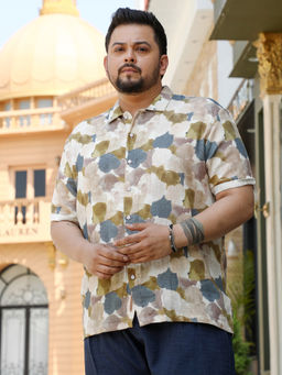 Instafab Plus - Multi-Colour Men's Abstract Print Shirt