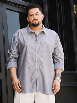 Instafab Plus - Men's Moon Grey Relaxed Honeycomb Shirt