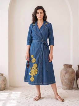 Autumnlane - Blue Regular Dress with Belt