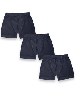 KiddoPanti - Boys Black Cotton Solid Trunks (Pack of 3)