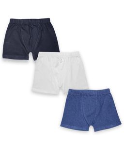 KiddoPanti - Boys Multi-Color Cotton Solid Trunks (Pack of 3)