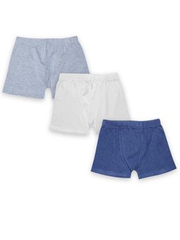 KiddoPanti - Boys Multi-Color Cotton Solid Trunks (Pack of 3)