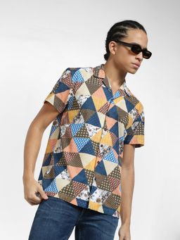Jack & Jones - Yellow Printed Short Sleeves Shirt
