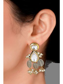 Joules By Radhika - Pret By Joules By Radhika Grey Kundan Earrings