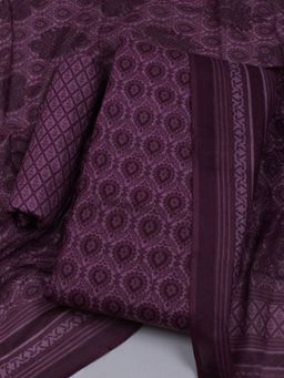 MEENA BAZAAR - Women Floral Printed Pink Unstitched Kurta With Pant & Dupatta