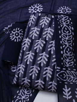 MEENA BAZAAR - Women Printed Blue Unstitched Kurta With Pant & Dupatta