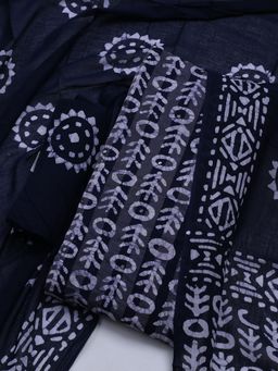 MEENA BAZAAR - Women Printed Blue Unstitched Kurta With Pant & Dupatta