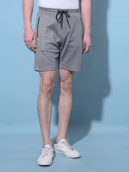 CRIMSOUNE CLUB - Mens Grey Textured Printed Shorts