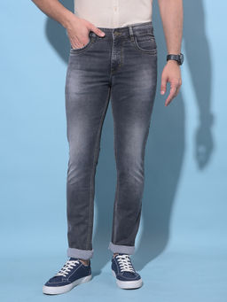CRIMSOUNE CLUB - Mens Grey Stretchable Jeans