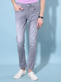 CRIMSOUNE CLUB - Mens Grey Stretchable Jeans
