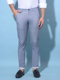 CRIMSOUNE CLUB - Mens Blue Stretchable Trousers