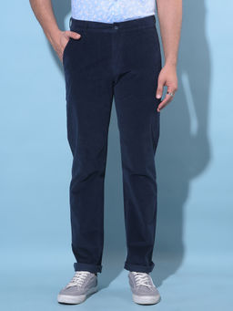 CRIMSOUNE CLUB - Mens Navy Blue Straight Chinos Trousers