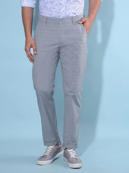 CRIMSOUNE CLUB - Mens Grey Checked Trousers