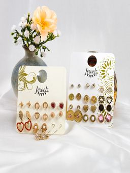 JEWELZ - Fashion Silver Plated Hoop & Studs Earring Set (21 Pairs)