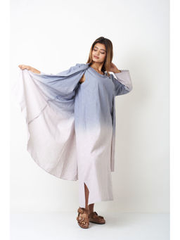 Vasstram - Ombre Layered Dress with Overlay - Grey (Set of 2)