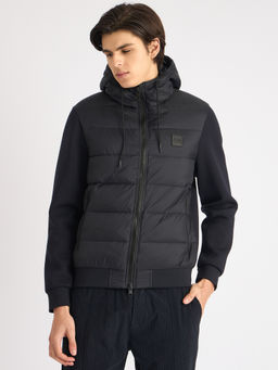 Antony Morato - Men Navy Blue Solid Hooded Full Sleeves Puffer Jacket