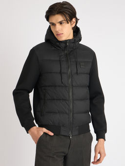 Antony Morato - Men Black Solid Hooded Full Sleeves Puffer Jacket