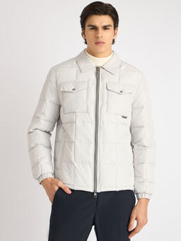 Antony Morato - Men White Solid Spread Collar Full Sleeves Puffer Jacket