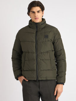 Antony Morato - Men Green Solid Hooded Full Sleeves Puffer Jacket