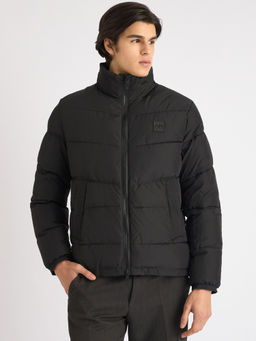 Antony Morato - Men Black Solid Hooded Full Sleeves Puffer Jacket