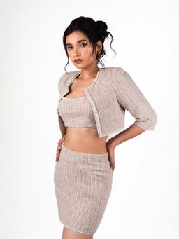 ROSA DAME - Beige Tweed Co-Ord Set