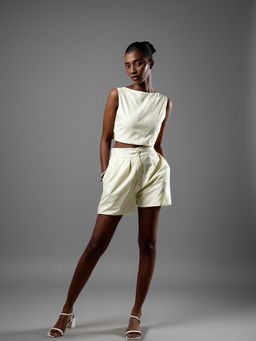 ROSA DAME - Butter Yellow Bow Back Co-Ord Set