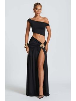 Bee Boe - Twist Bardot Black Crop Top