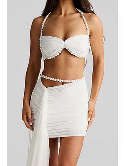 Bee Boe - Ophelia Pearl Mesh White Bustier