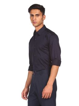 Arrow Newyork - Men Black Full Sleeves Solid Shirt