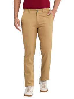 ColorPlus - Mens Slim Fit Solid Dark Beige Trouser
