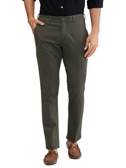 ColorPlus - Mens Super Slim Fit Solid Dark Green Trouser