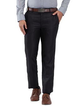 Park Avenue - Mens Regular Fit Solid Black Trouser