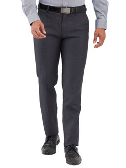 Raymond - Mens Slim Fit Solid Dark Grey Trouser